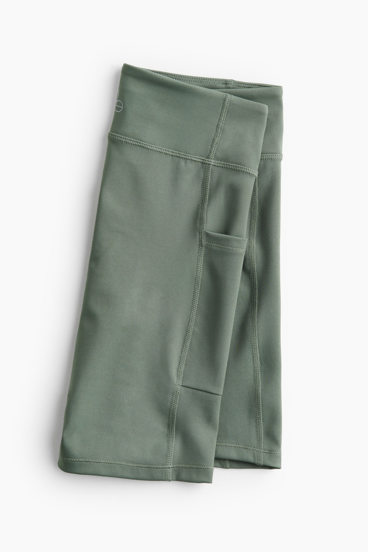 Pocket Detail Activewear Bike Shorts - Khaki green - 4