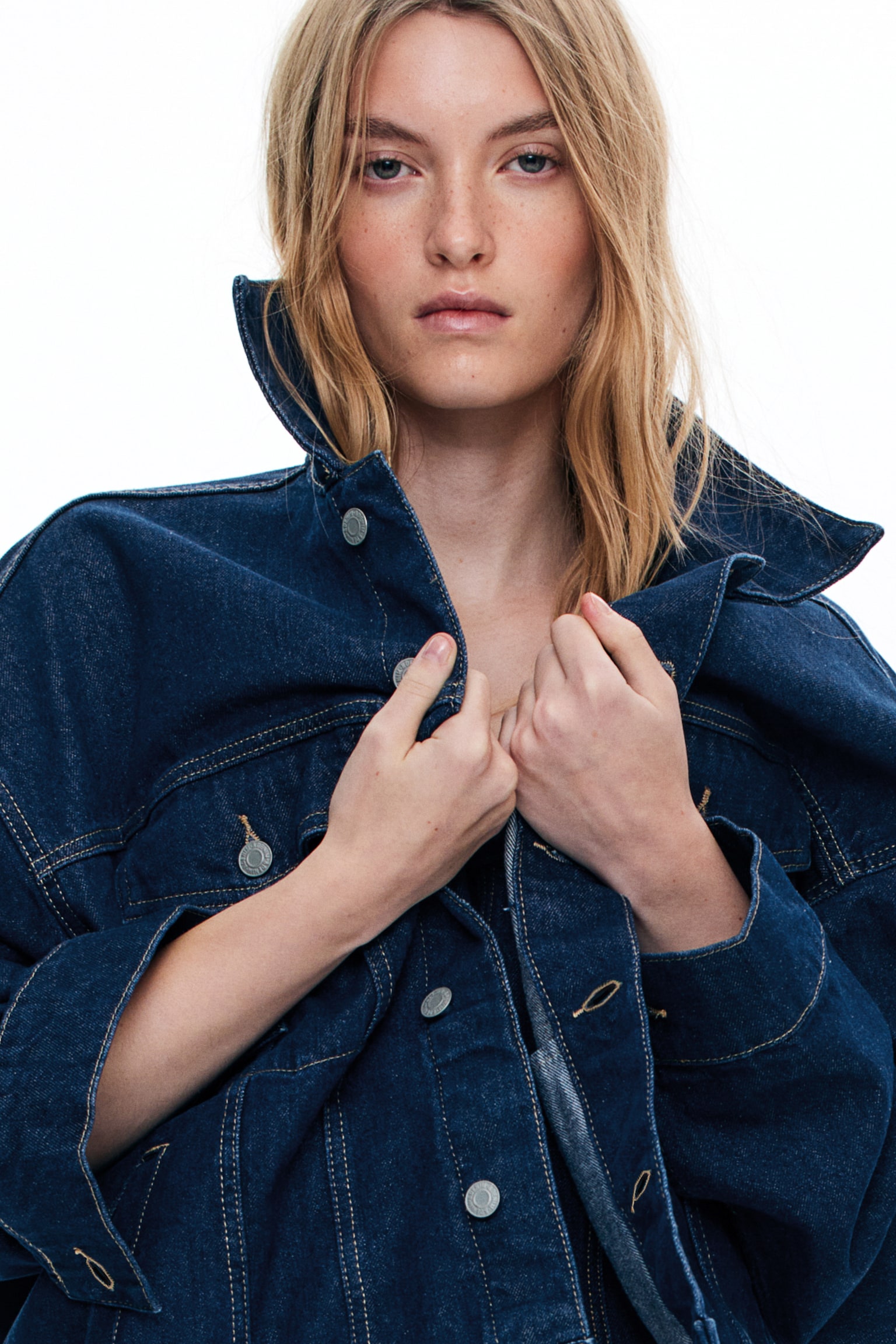 Oversized denim jacket - Dark denim blue/Black/Denim blue - 6