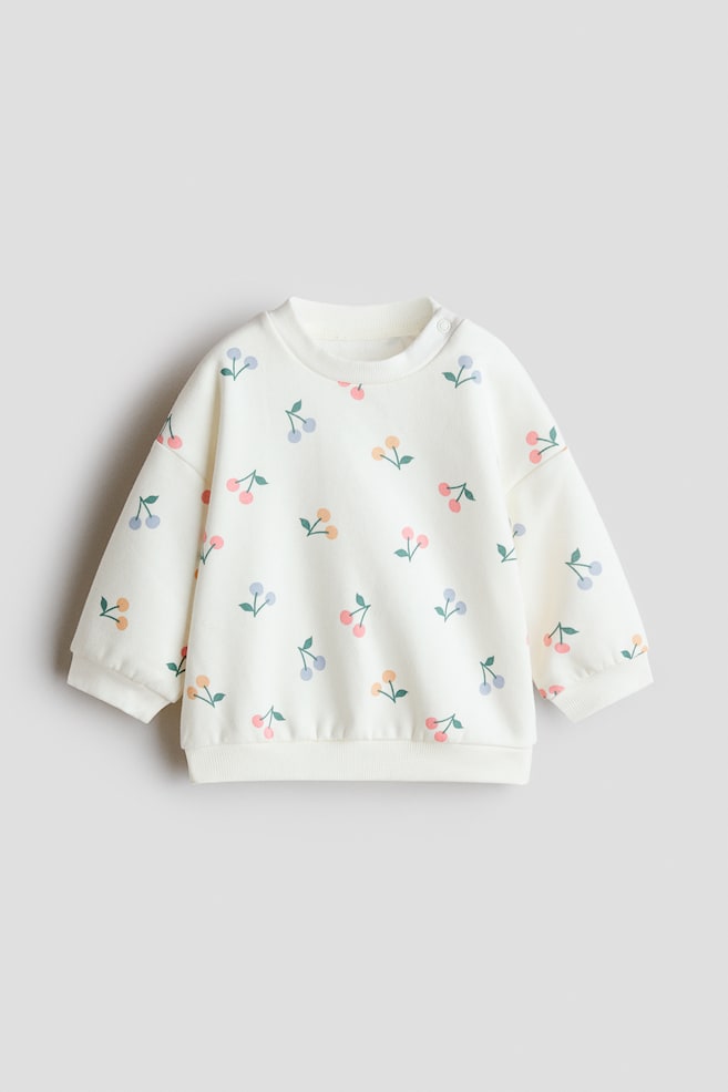 Printed Sweatshirt - Cream/cherries/Light pink/floral/Light dusty blue/floral/Purple/cherries/Light pink/ghost/Light dusty pink/hearts/Light dusty pink/leopard print/Light pink/floral/Mint green/Le Marais - 1