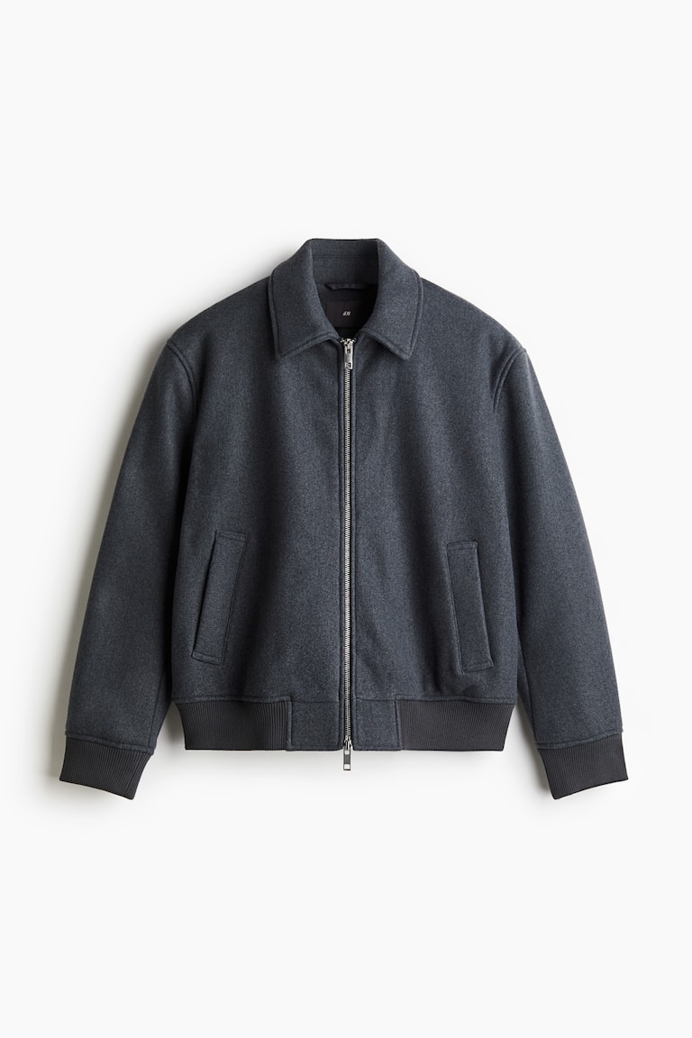 Wool-blend jacket Dark grey Men H&M IN