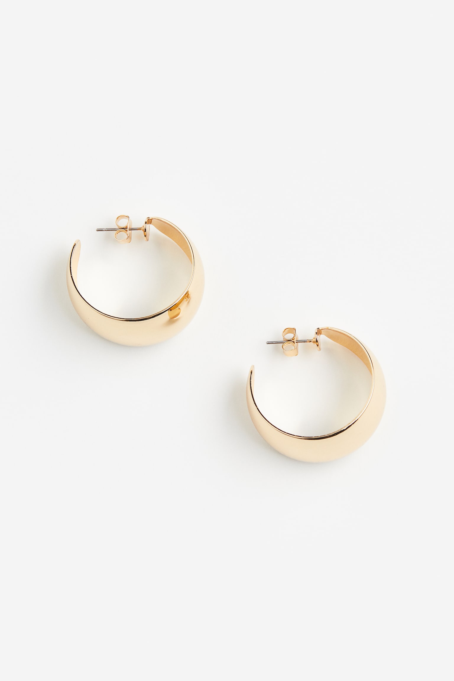 Wide hoop earrings - Gold-coloured/Silver-coloured - 1