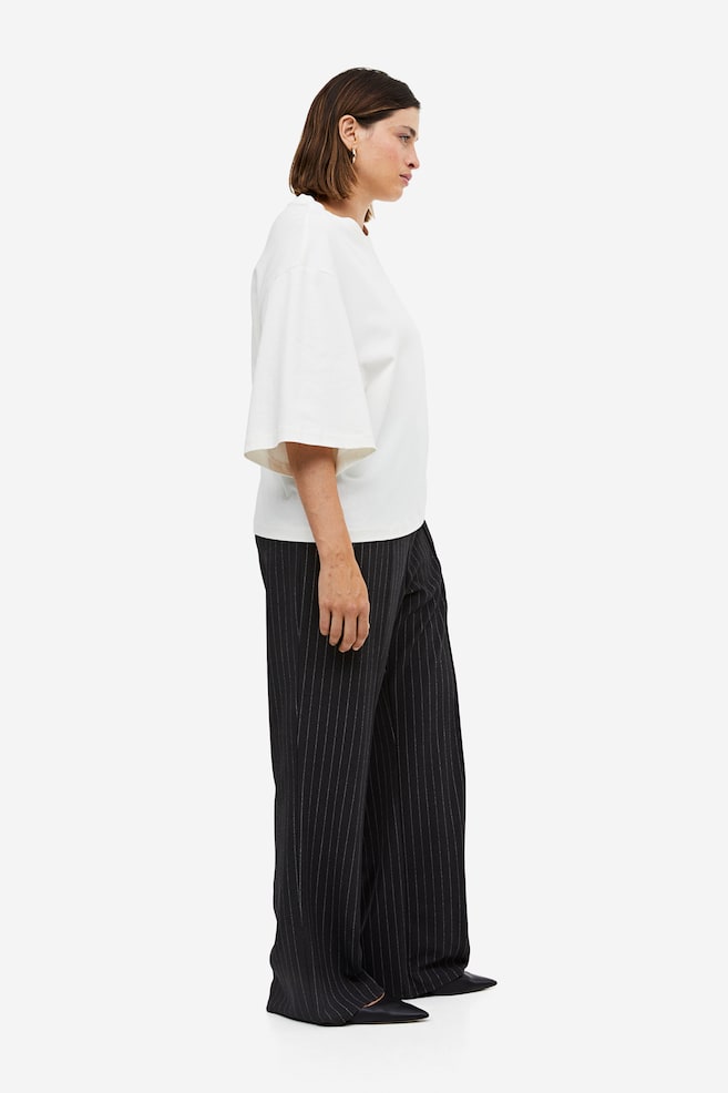 High-waisted tailored trousers - Dark grey/Pinstriped/Black/Light green/Dark grey/Checked/dc - 4