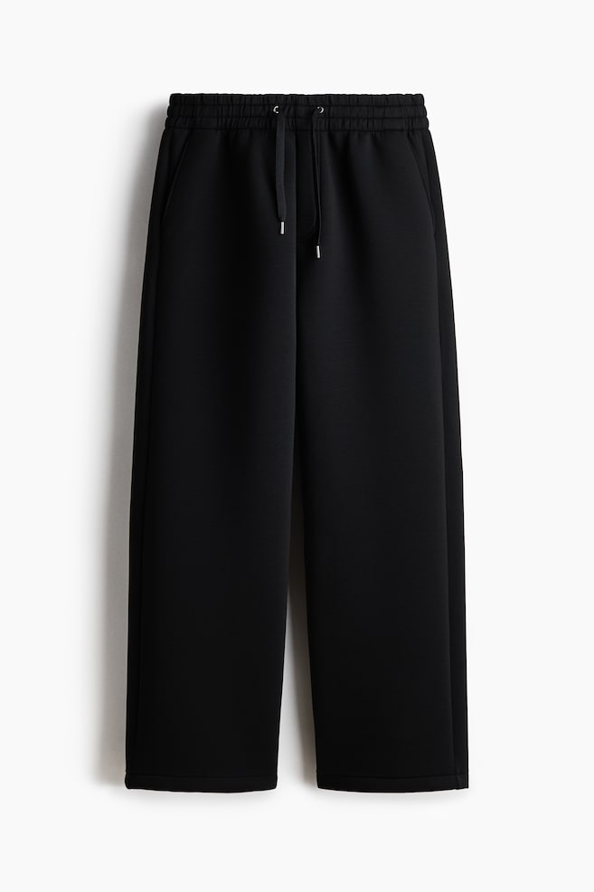 Joggers Relaxed Fit en tela scuba - Negro/Morado oscuro/Gris jaspeado - 1
