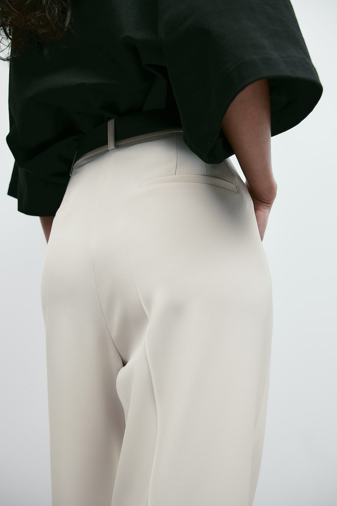 Wide crease-leg trousers - Light beige/Black/Beige - 5