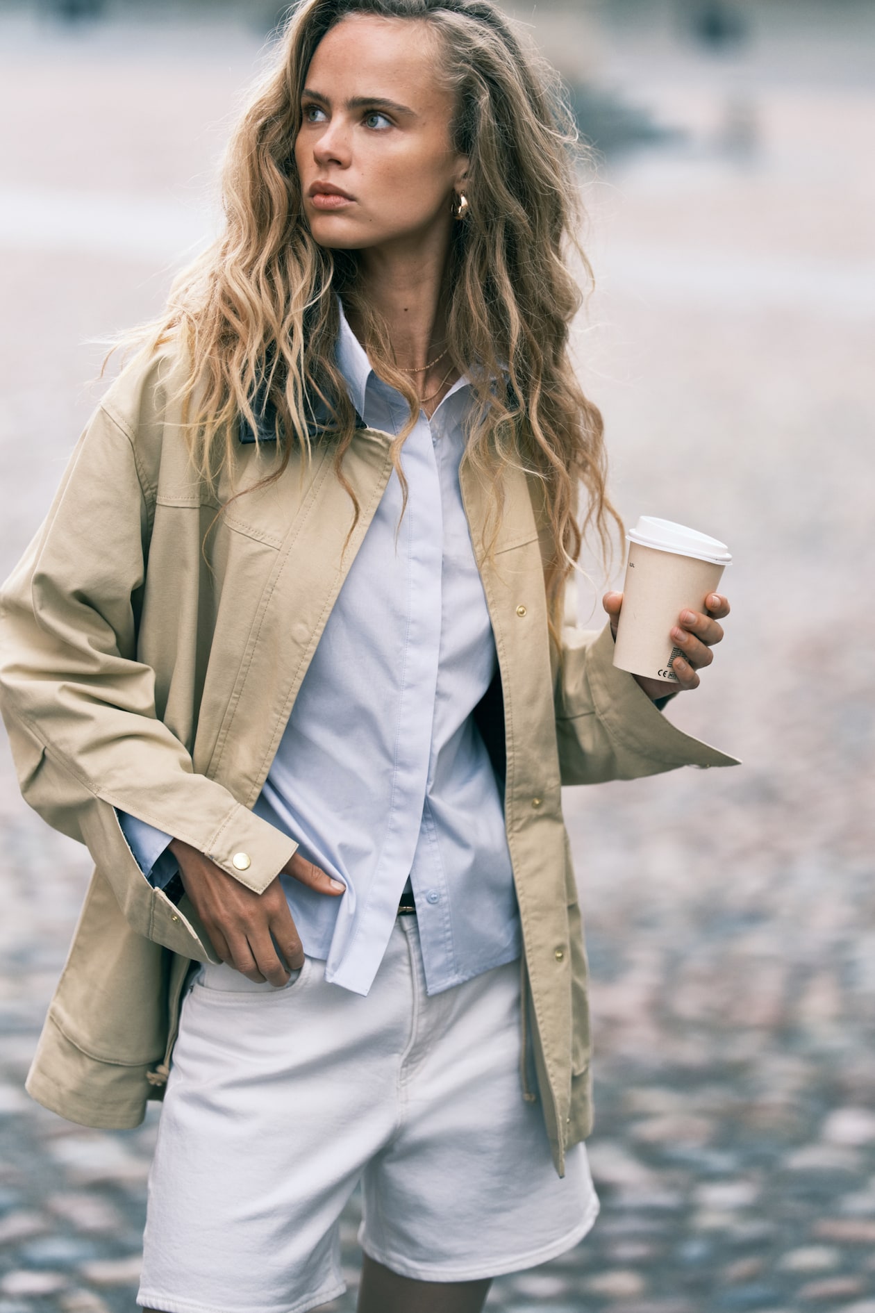 Coated-Collar Twill Jacket - image 5