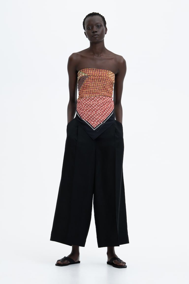 Pantalone do gležnjeva od mešavine lana
