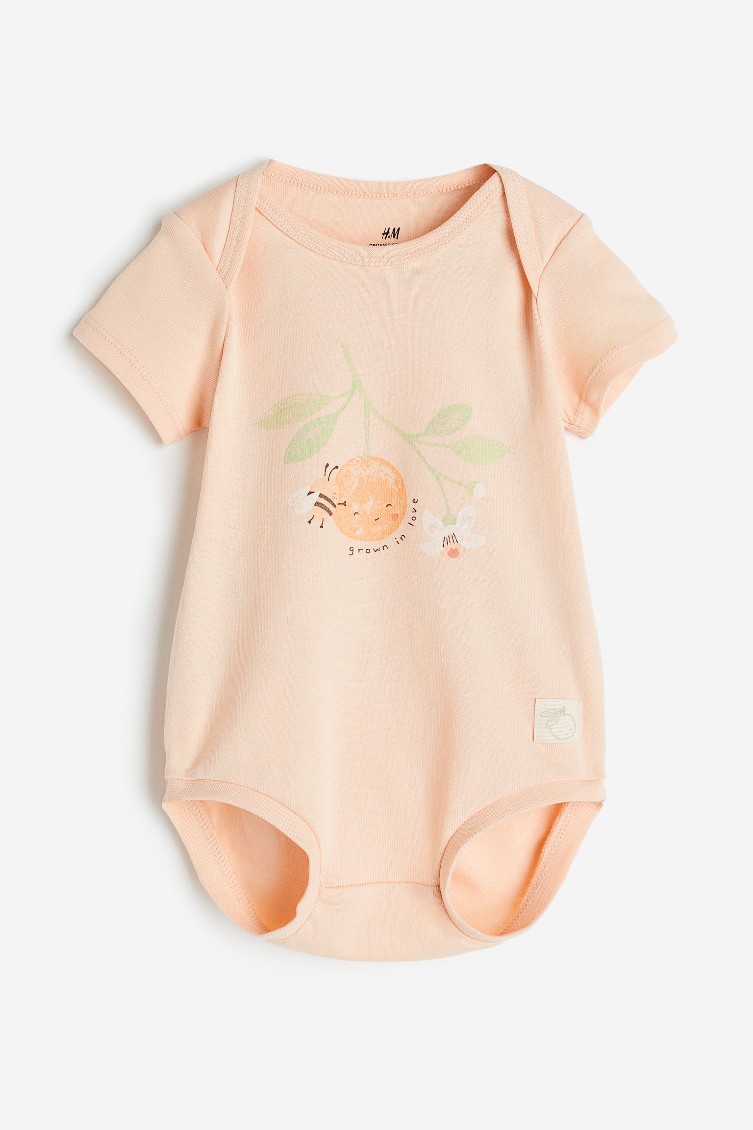 Cotton Jersey Bodysuit - Light orange/Light dusky green/Dusky pink/Rib - 1