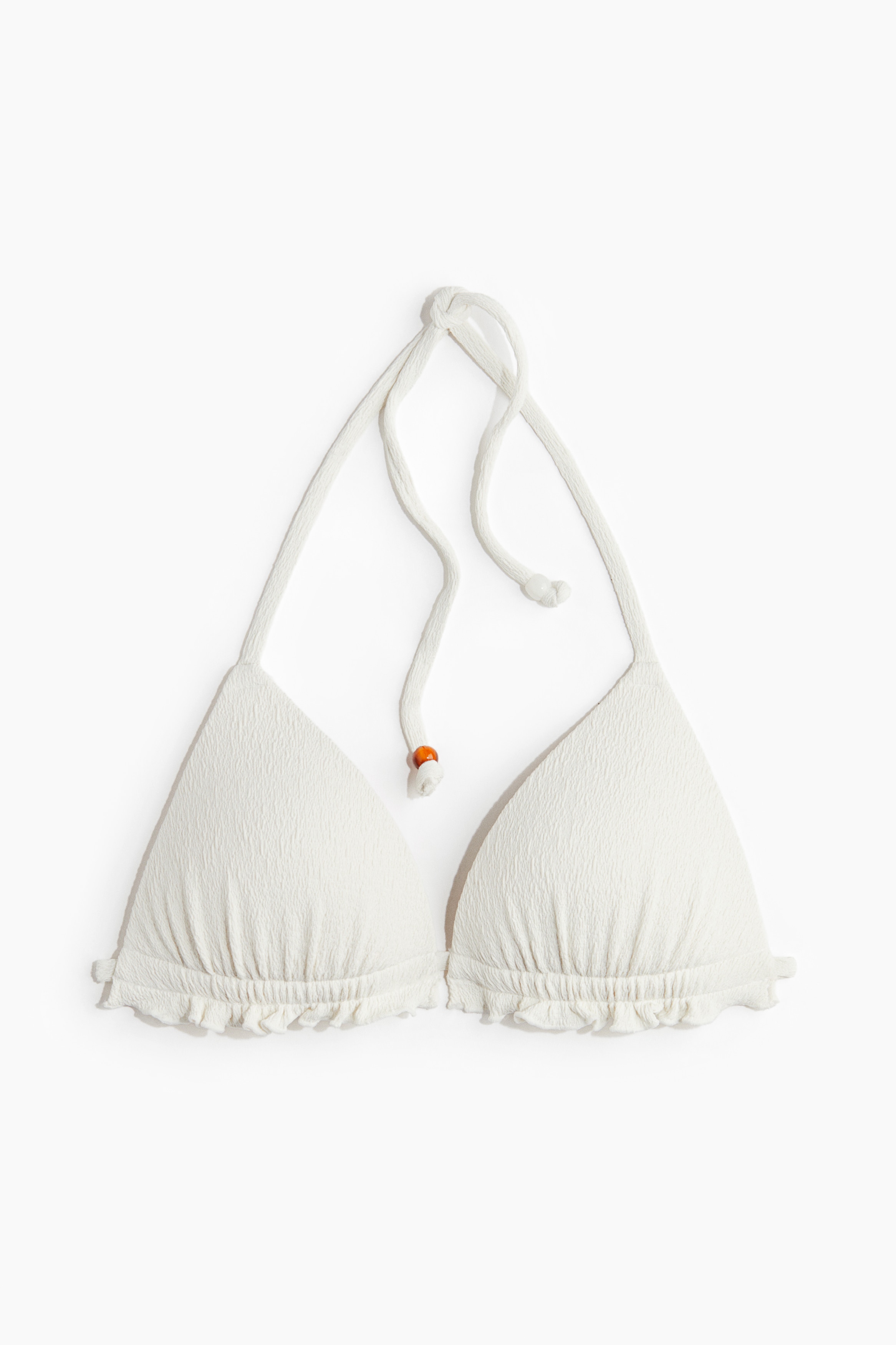 Top de bikini triangular push-up - Blanco/Rojo/Floreado