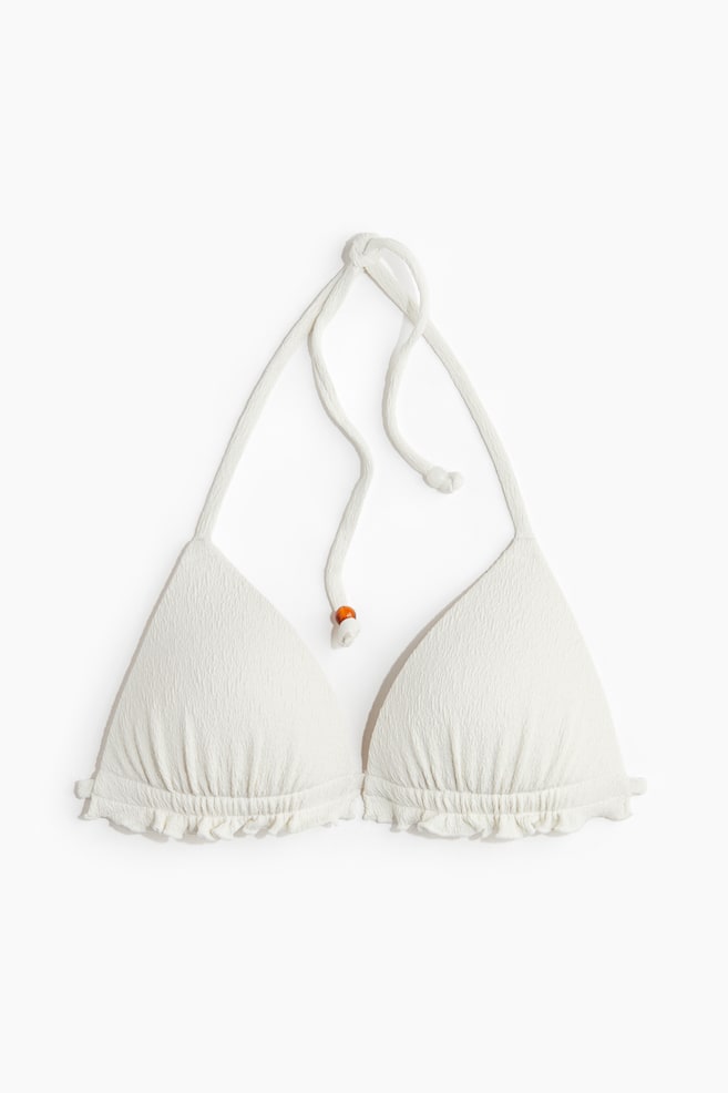 Top de biquíni triangular push-up - Branco - 1