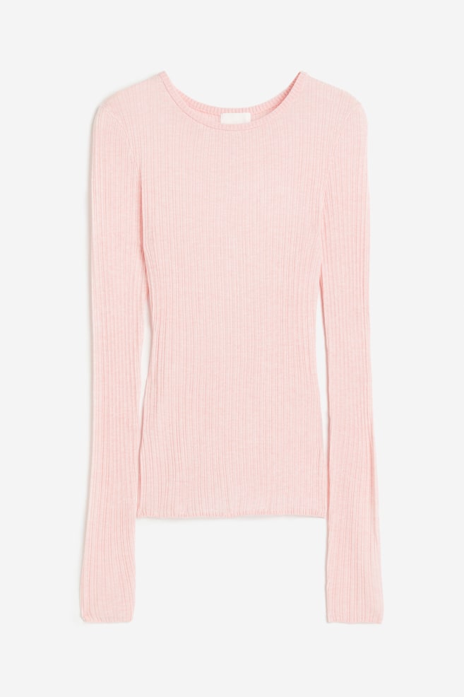 Rib-knit top - Light pink - 2