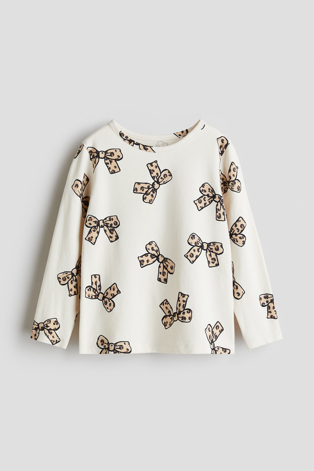 Printed jersey top - Cream/Bows - Kids | H&M GB