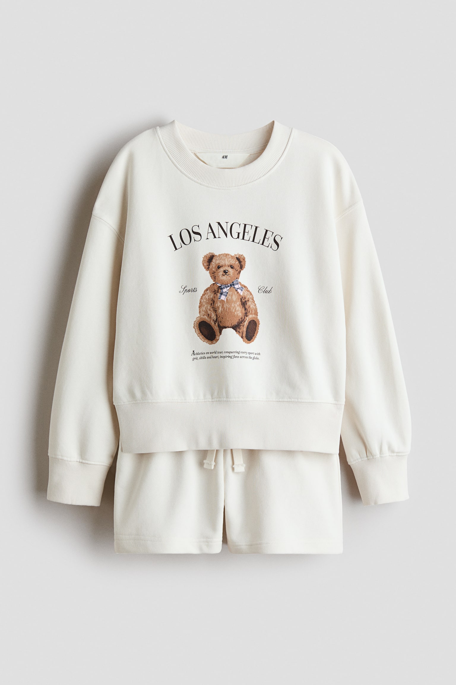 スウェット2アイテムセット - クリーム／テディベア/ライトピンク／Hamptons - 1