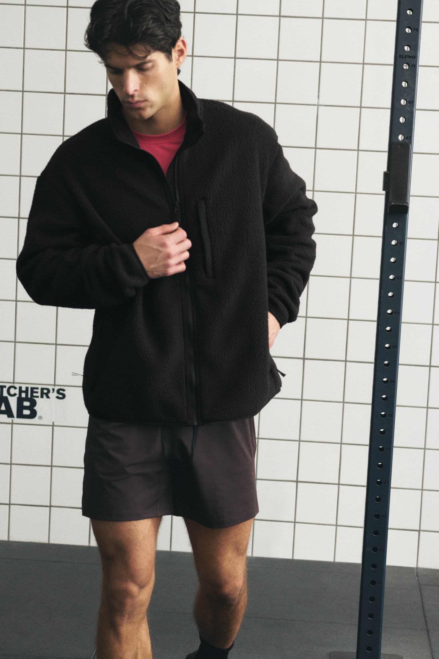 Regular Fit Teddy jacket - Black - 3