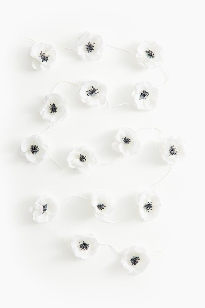 Guirlande de fleurs - Blanc/fleurs - 1