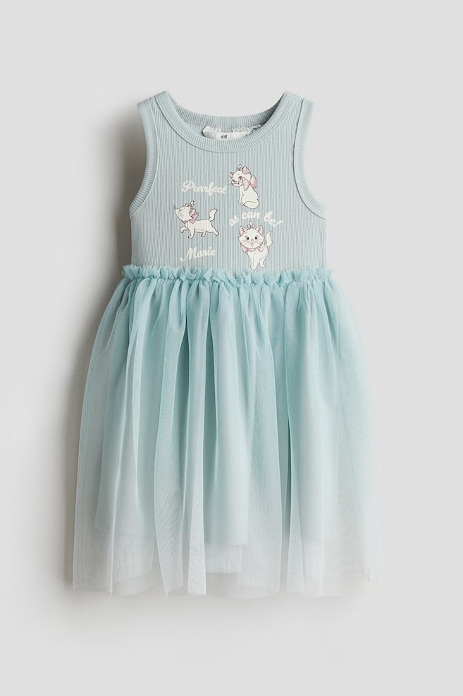 Printed Tulle-Skirt Dress - Light blue/Aristocats/Pink/Hello Kitty - 1