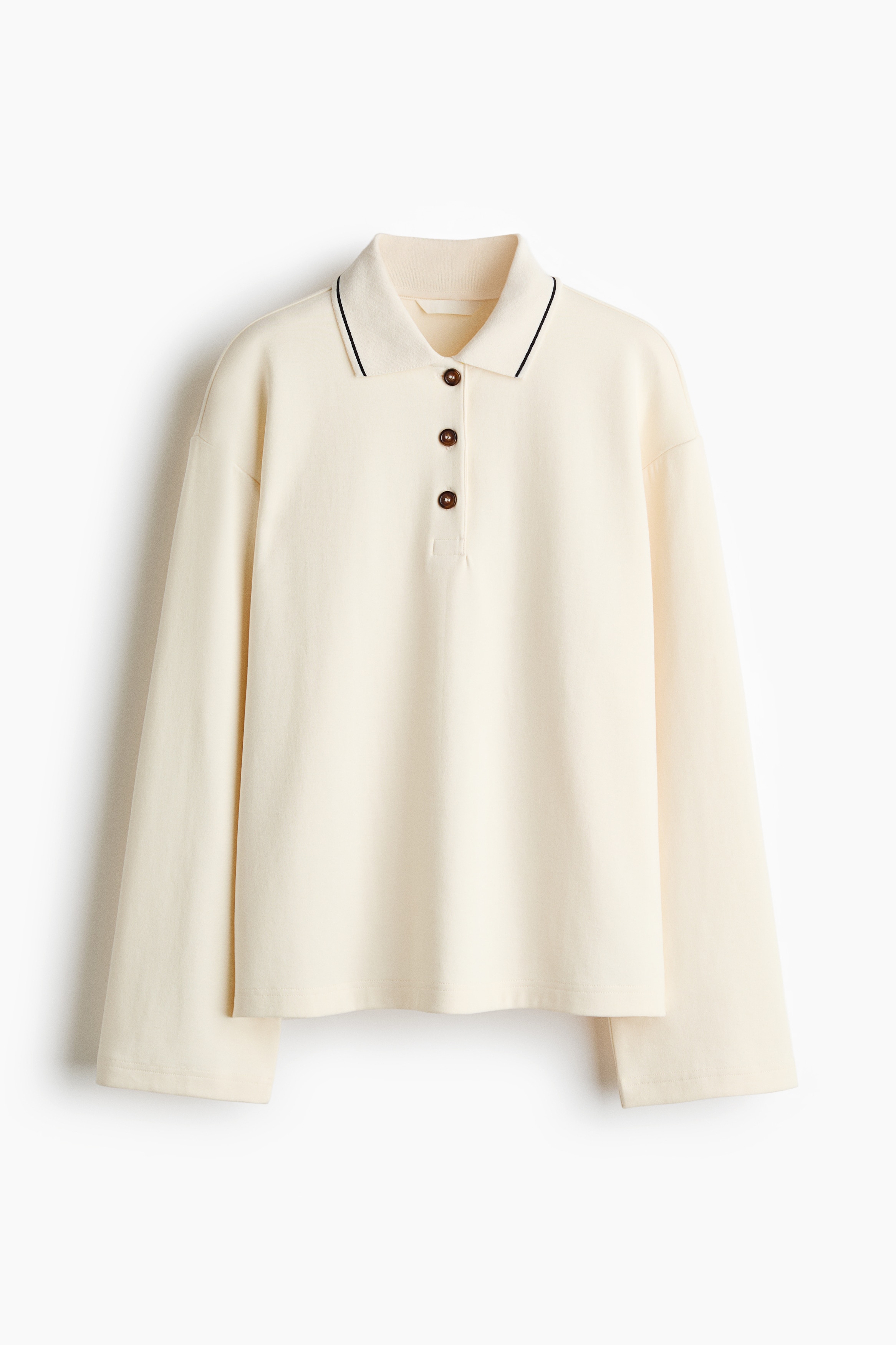 Polo en coton mélangé - Crème/Bleu foncé/Bleu clair/rayures bourgogne