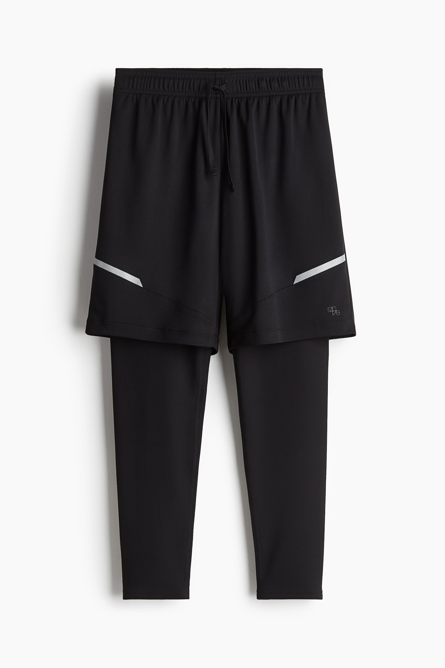 Double-layered sports shorts - Black - 2