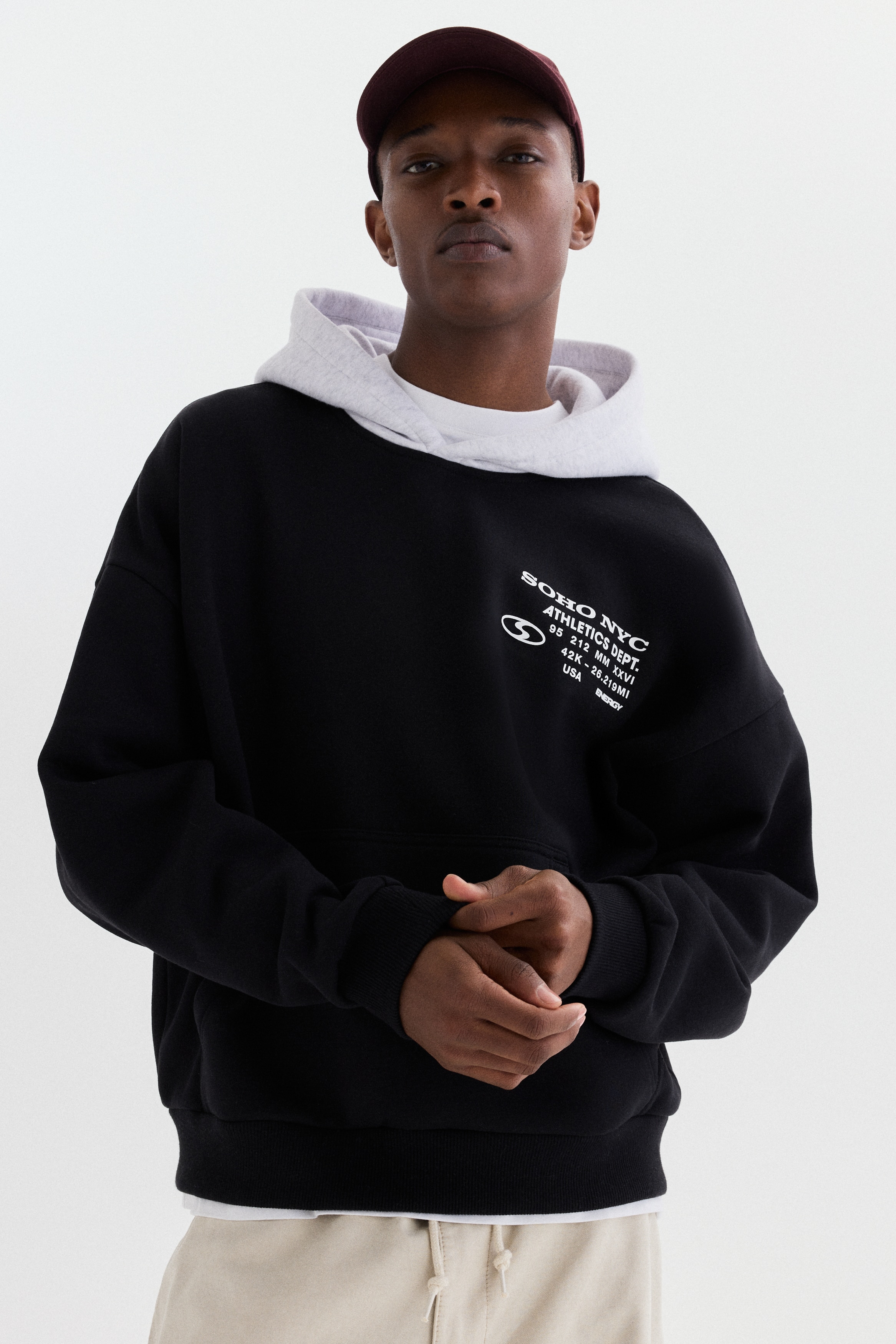 Hoodie Loose Fit - Sort/Soho NYC/Gråmeleret/Euphoria/Gråmeleret/Soho Nyc/Sort/Euphoria