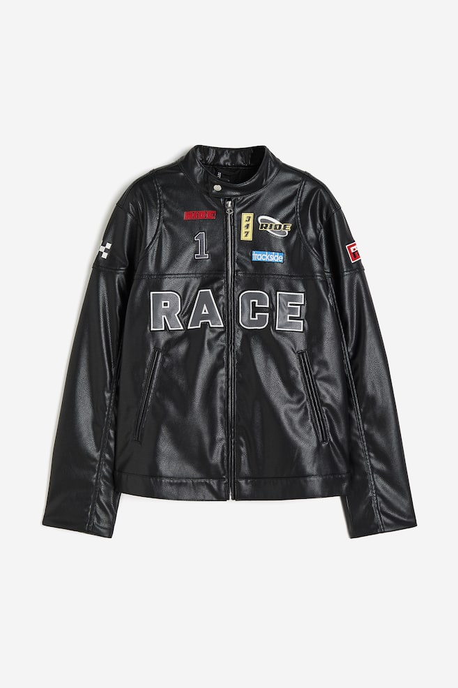 Giubbotto da pilota con motivi decorativi - Nero/Race - 1