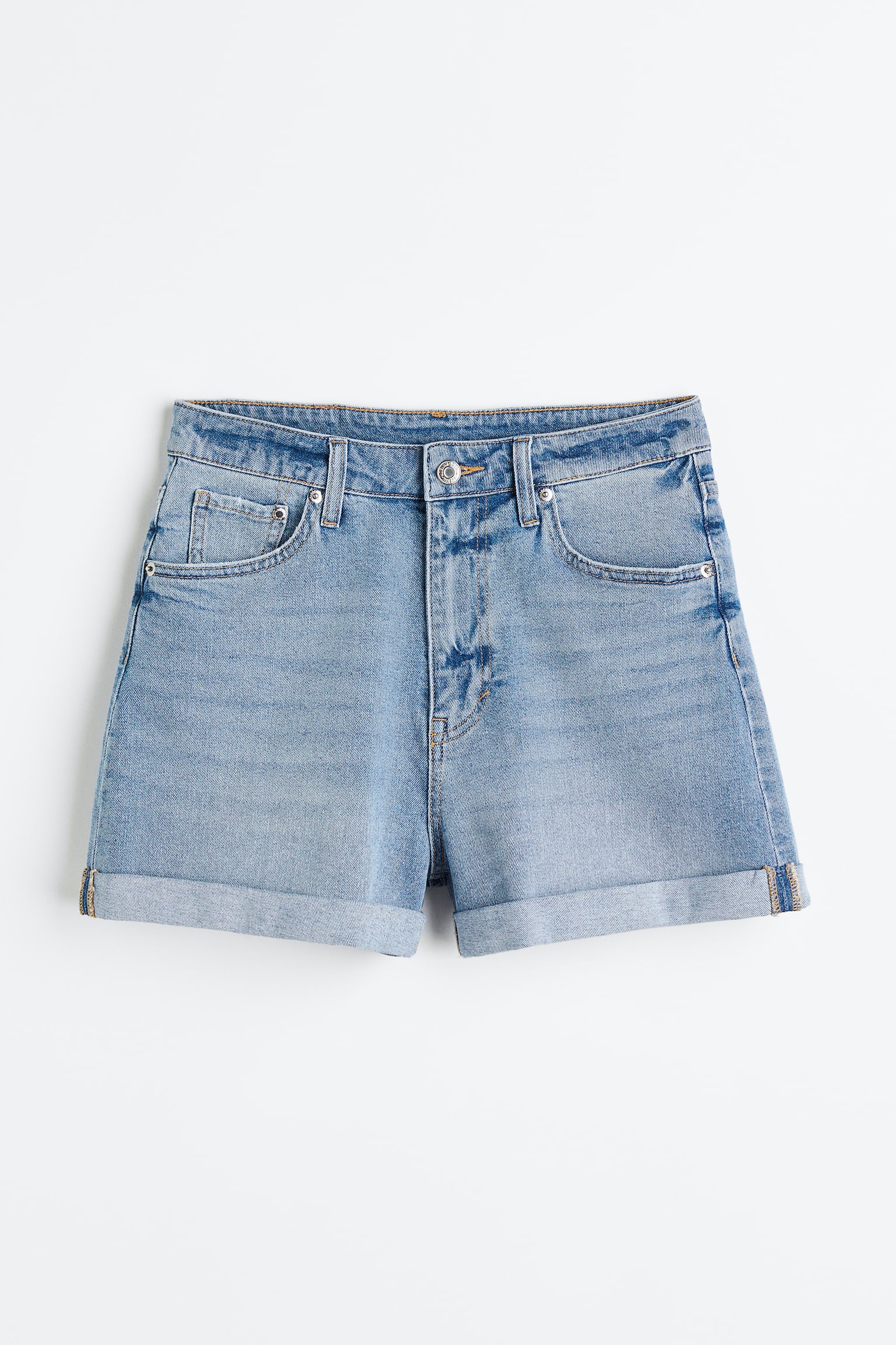 Mom Ultra High Denim Shorts - Light denim blue/Light denim blue/Black/White/Black/Black - 1