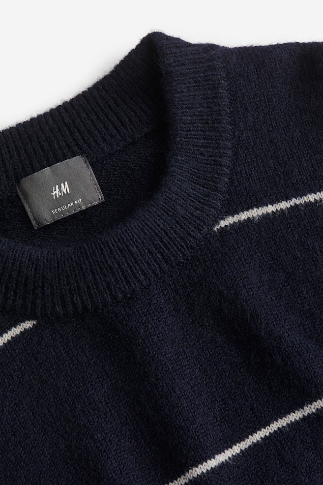 Regular Fit Fine-knit jumper - Dark blue/Striped/Grey marl/Striped/Beige marl/Dark blue - 3