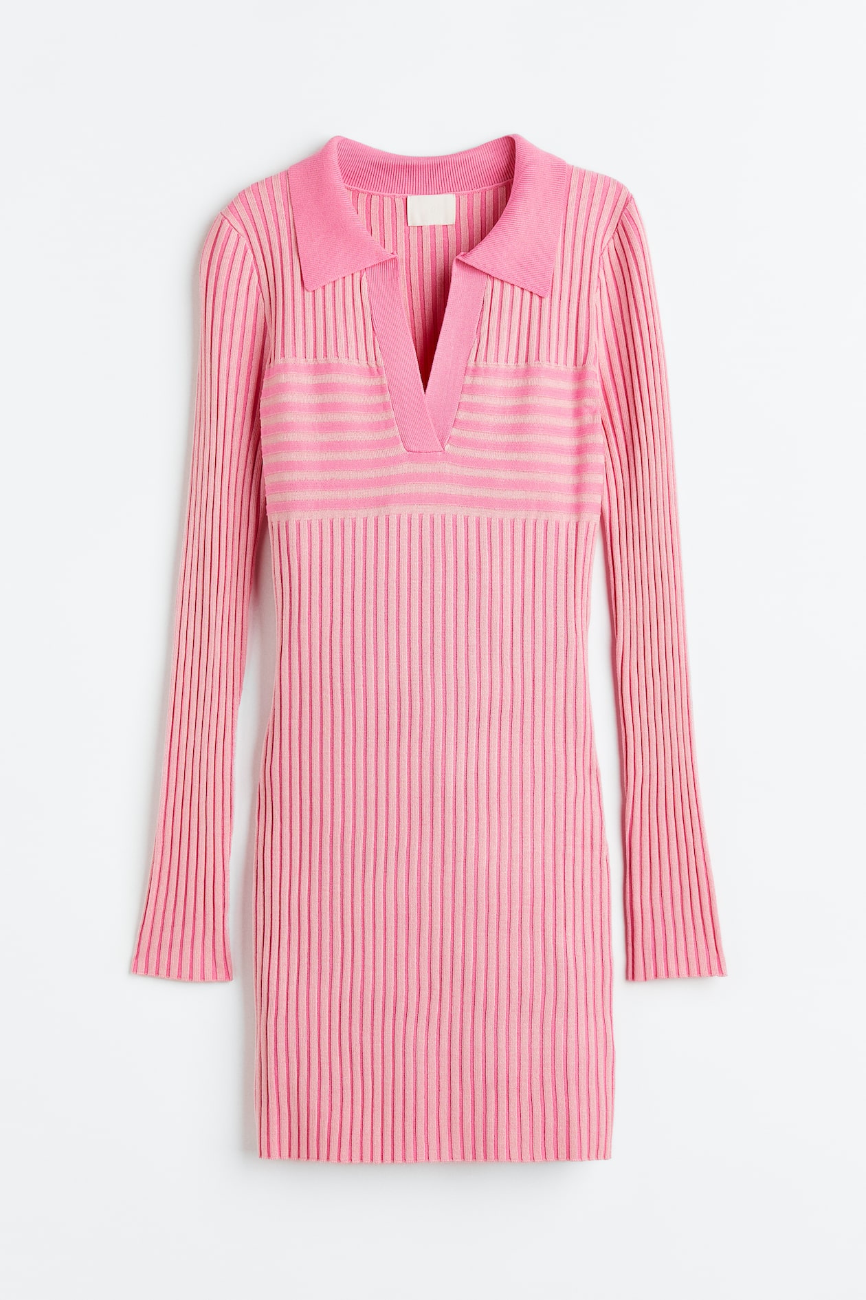 Women's Pink Collared rib-knit dress | H&M