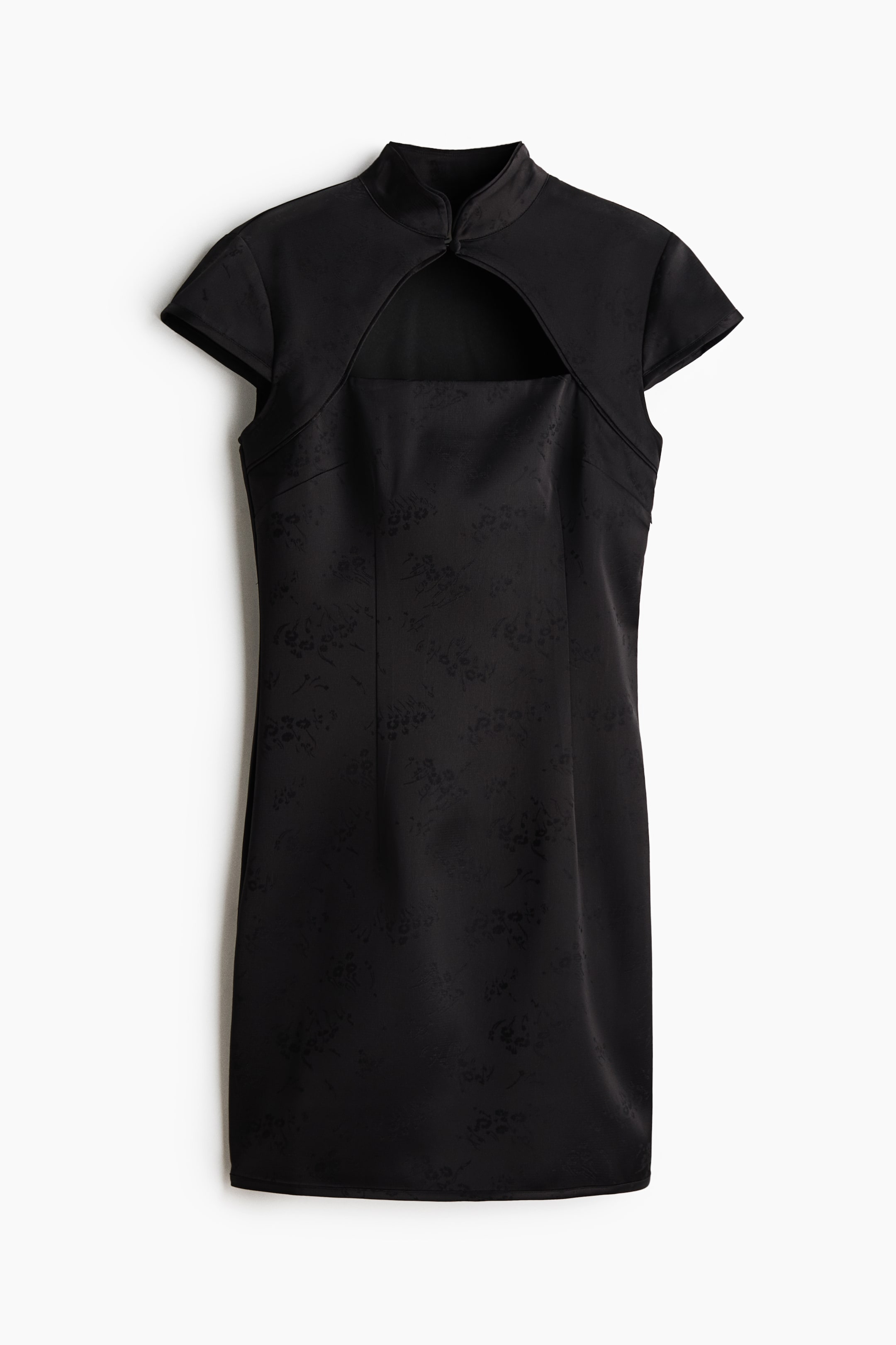 View larger image: Jacquard-weave cut-out dress - Black - Ladies | H&M 1
