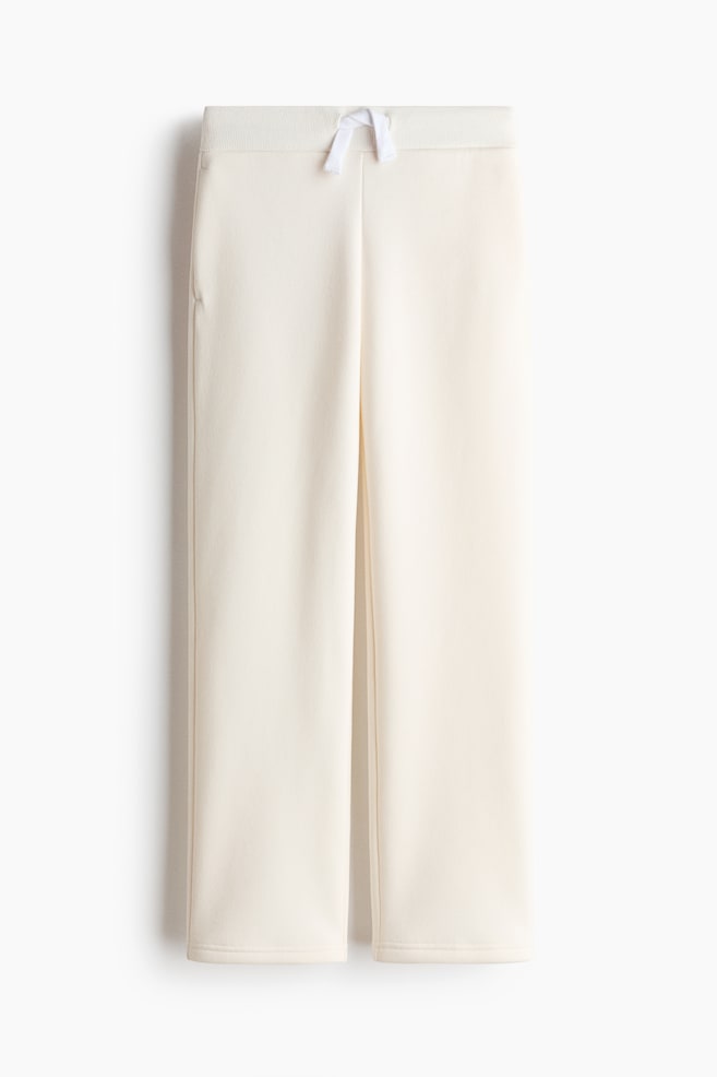 Loose-Fit Wide-Leg Sports Joggers - Ivory/Dusty lilac - 1