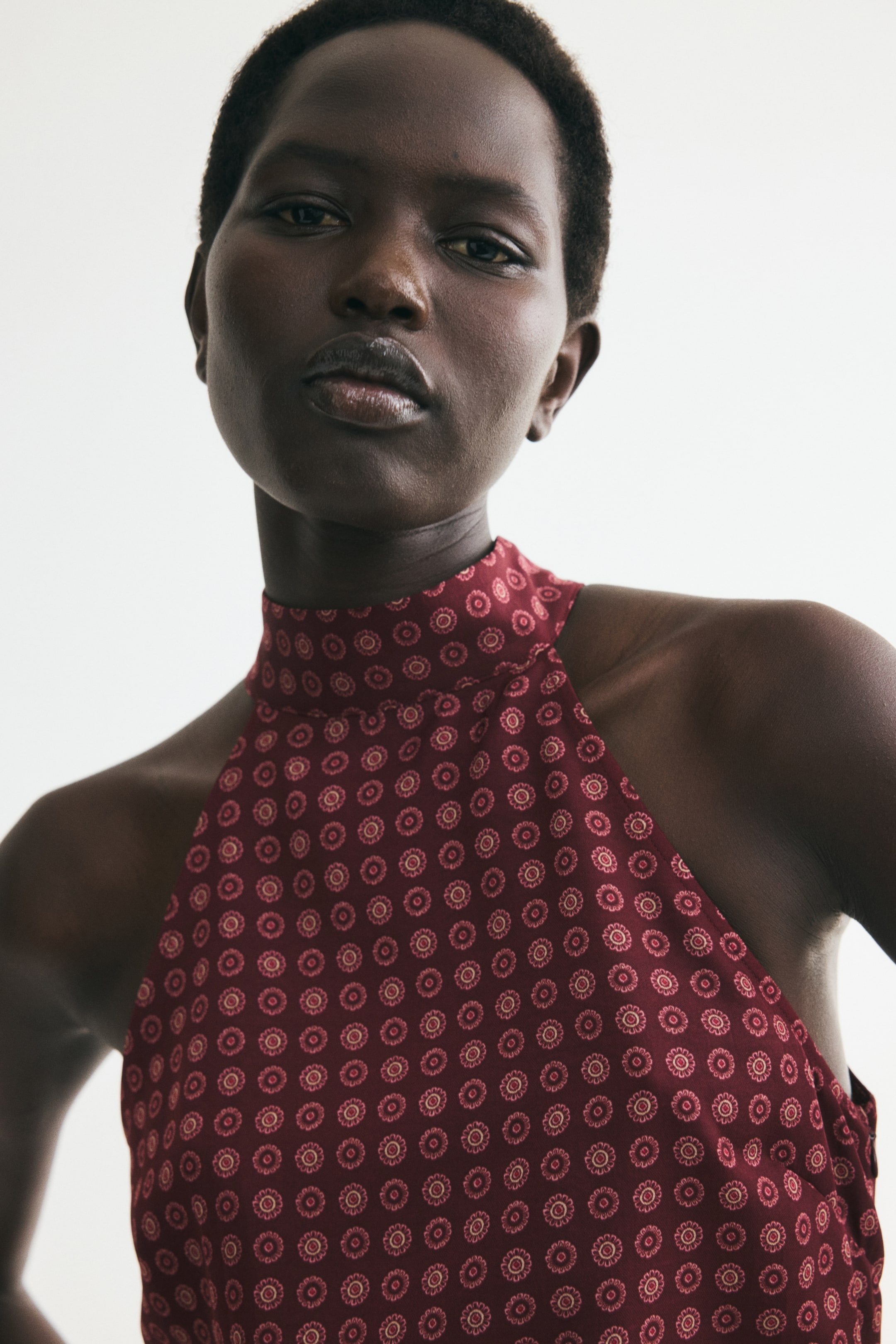 Tie-Detail Handkerchief Dress
