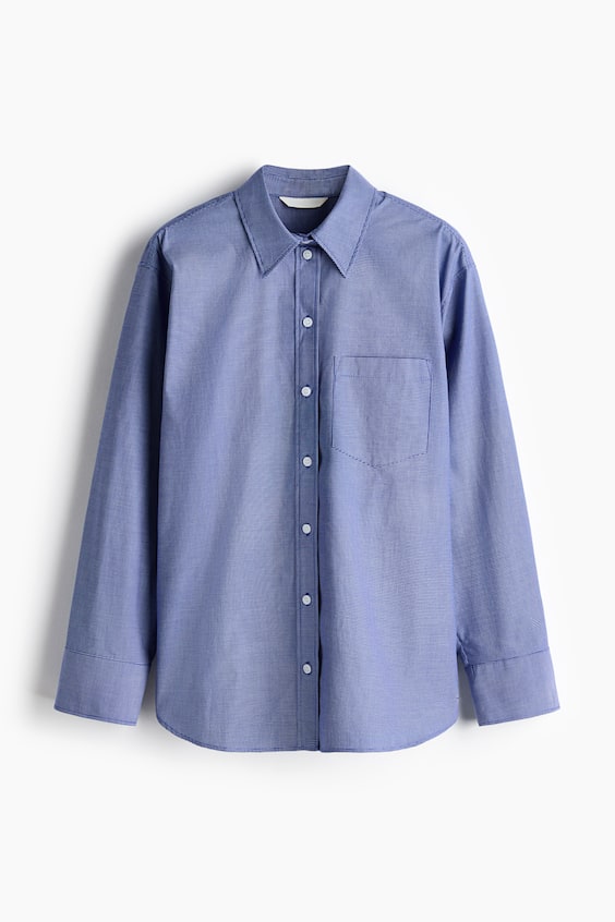 Женские рубашки H&M Oversized Cotton Poplin Shirt
