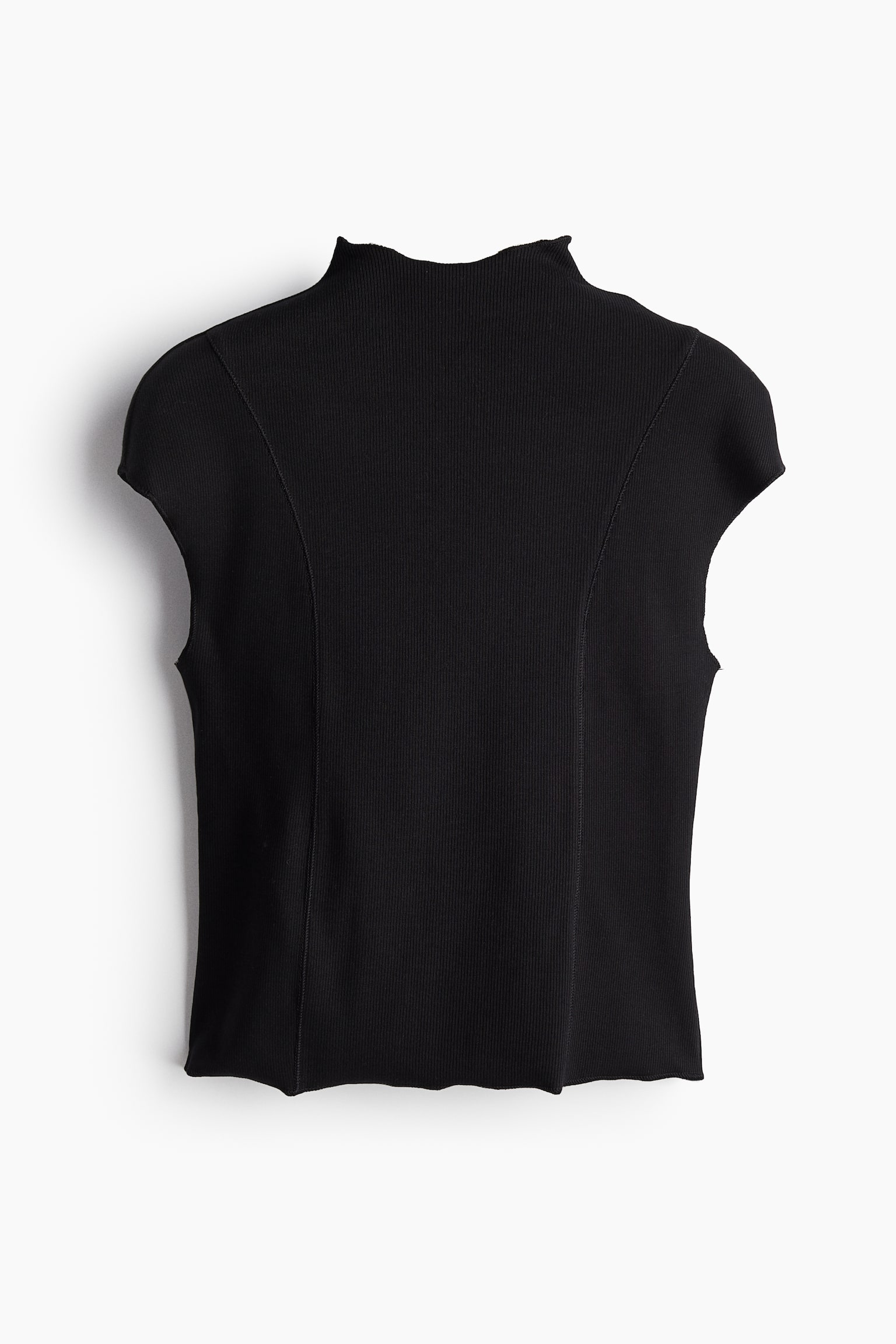 Ribbed turtleneck top - Black/White/Dark grey/Greige/Blue - 2