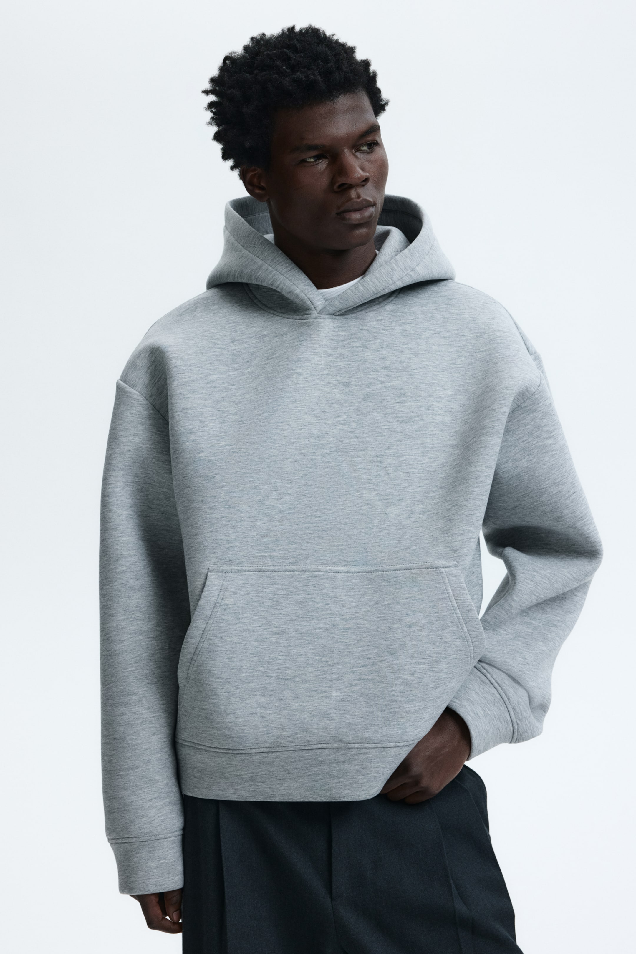 View larger image: Loose Fit Scuba hoodie - Grey marl - Men | H&M 2