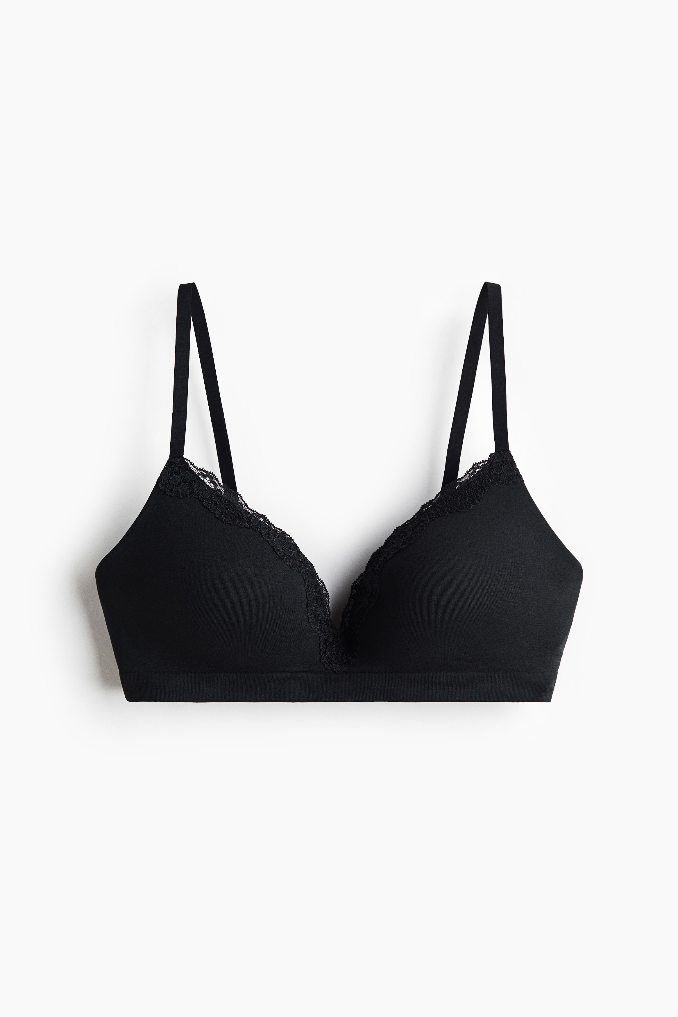 Bügelloser, wattierter Seamless-BH - Schwarz/Blassbeige