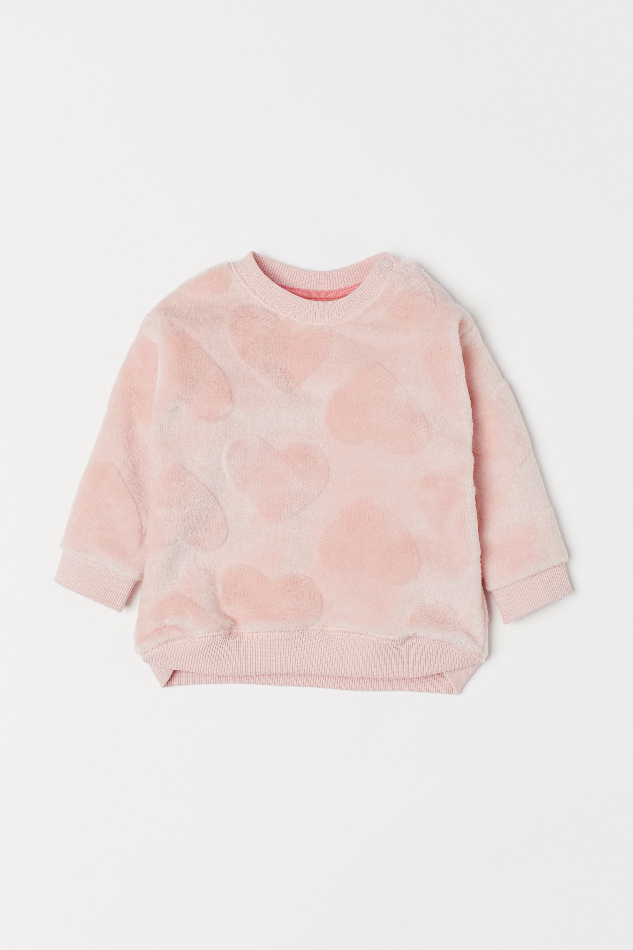 View larger image: Sweatshirt - Powder pink/Hearts - Kids | H&M 1