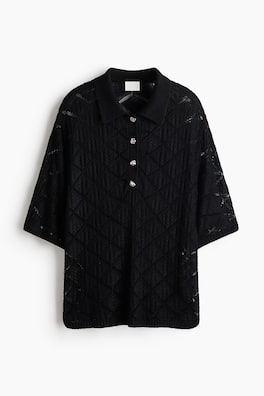 Pikétröja med virkad look