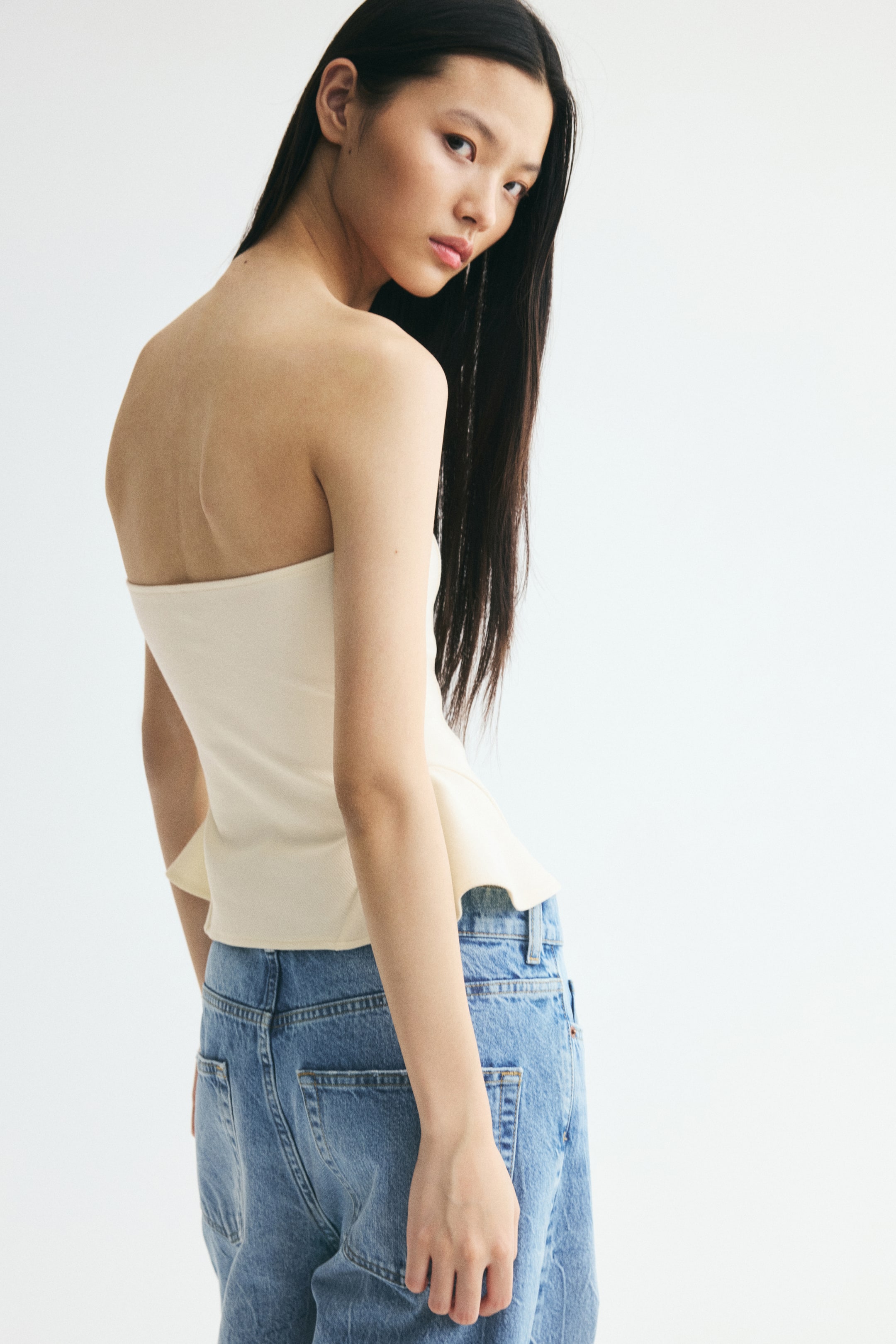 Bandeau Peplum Top