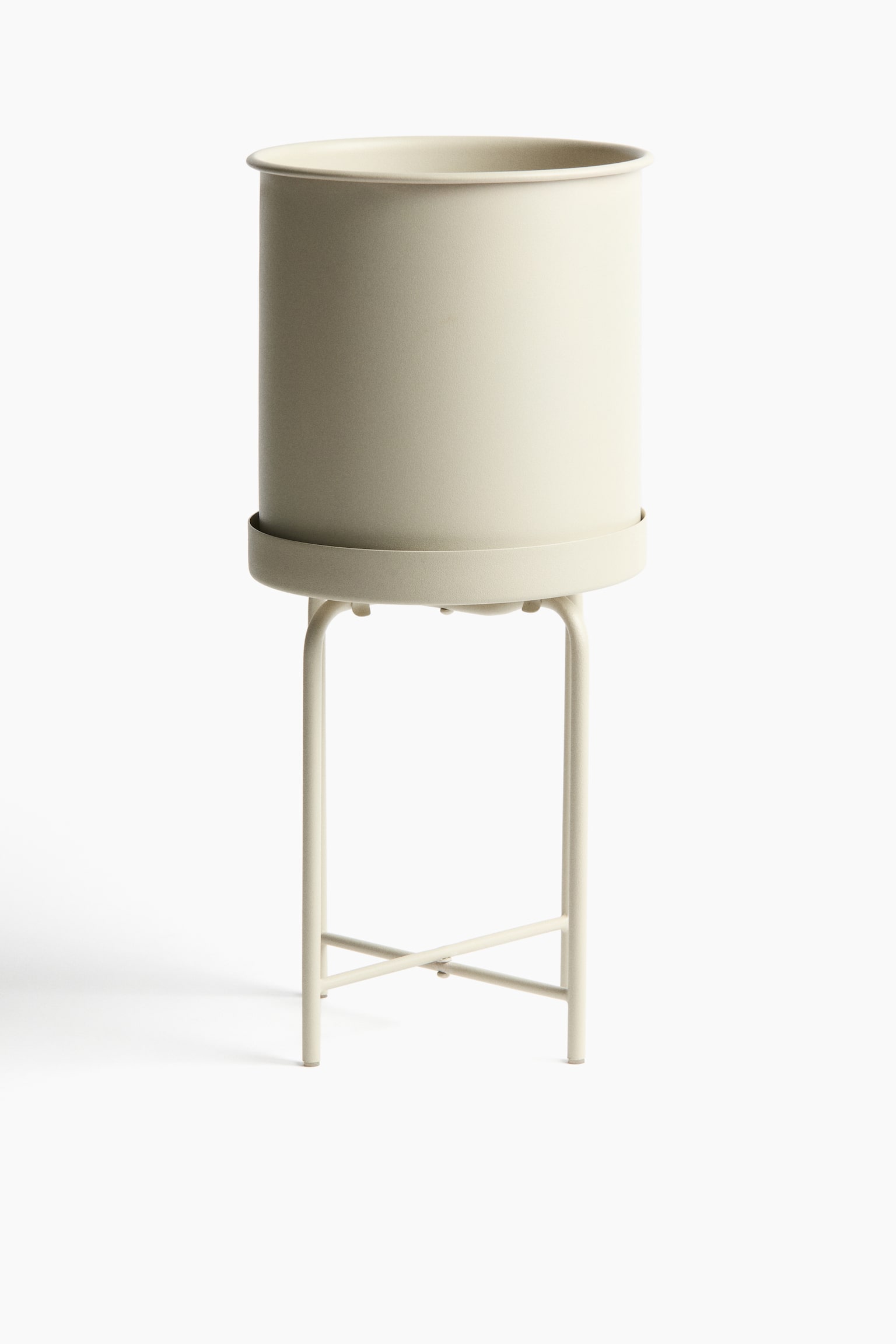 Metal plant pot on a stand - Light beige/Olive green/Black - 6