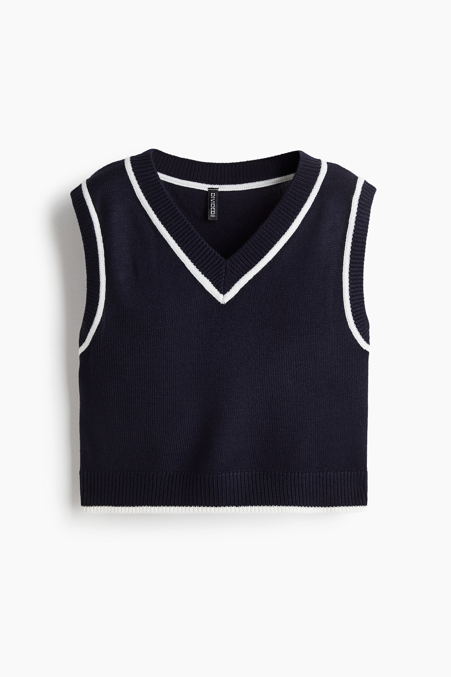 Женский жилет H&M Sweater Vest, цвет: Тёмно-синий — фото 1