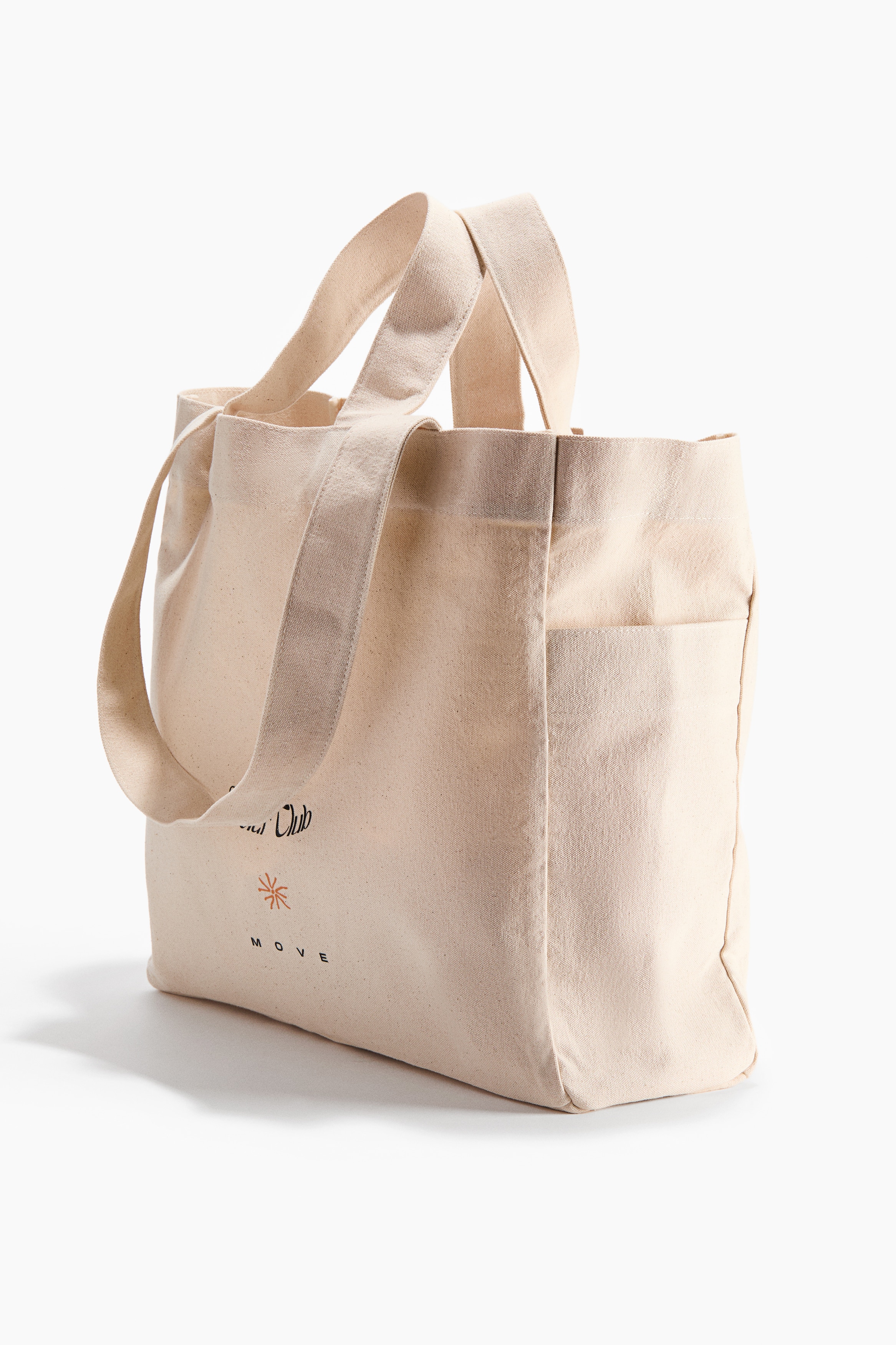 Women's Light beige Large Printed Canvas Tote Bag | H&M US