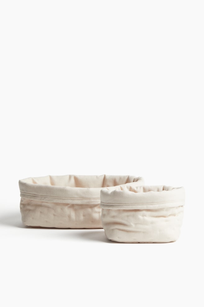 Lot de 2 paniers de rangement matelassés - Light beige - 1