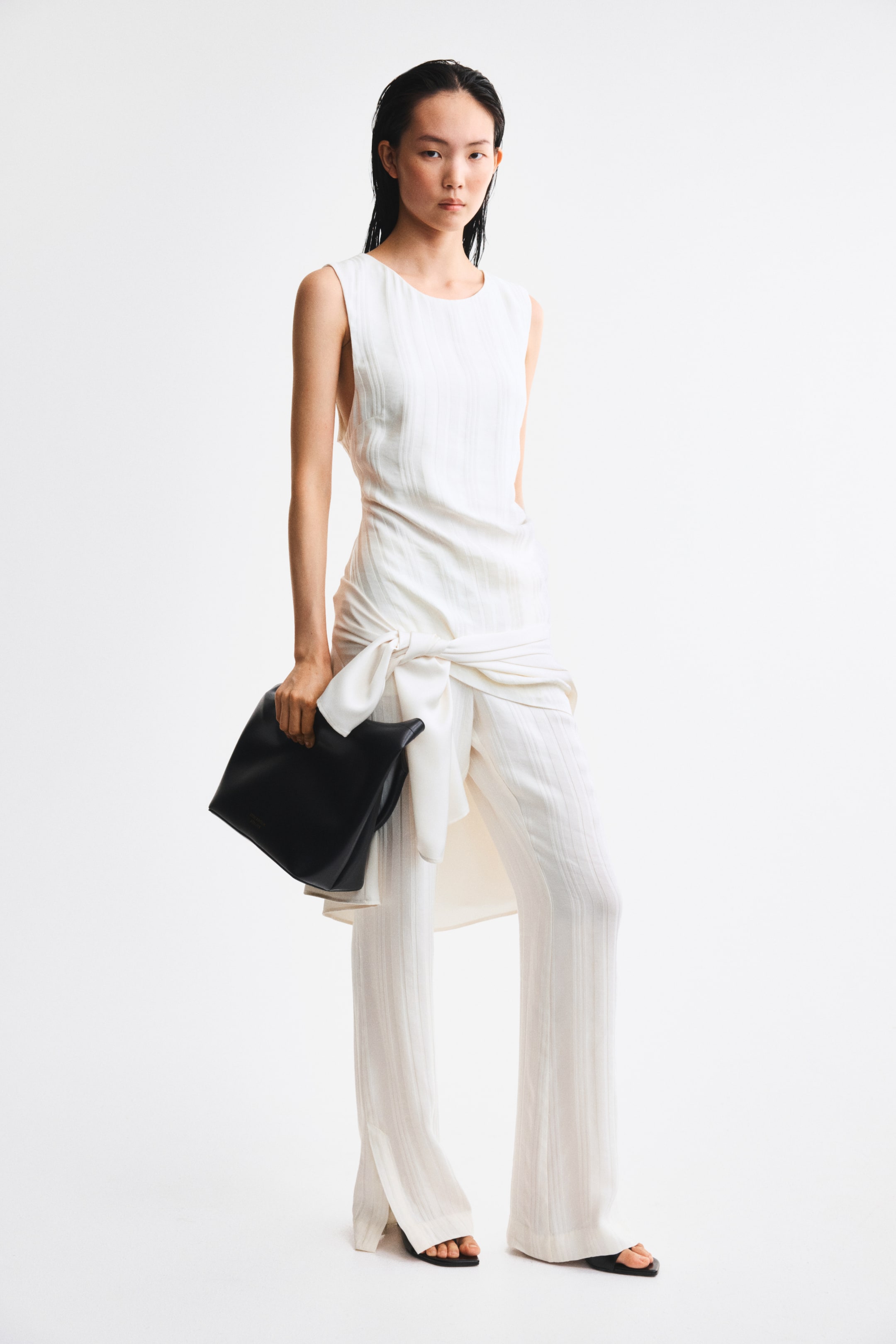 Open-Back Linen-Blend Top
