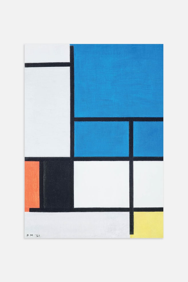 Composition By Piet Mondrian Poster - Blue/yellow - 1