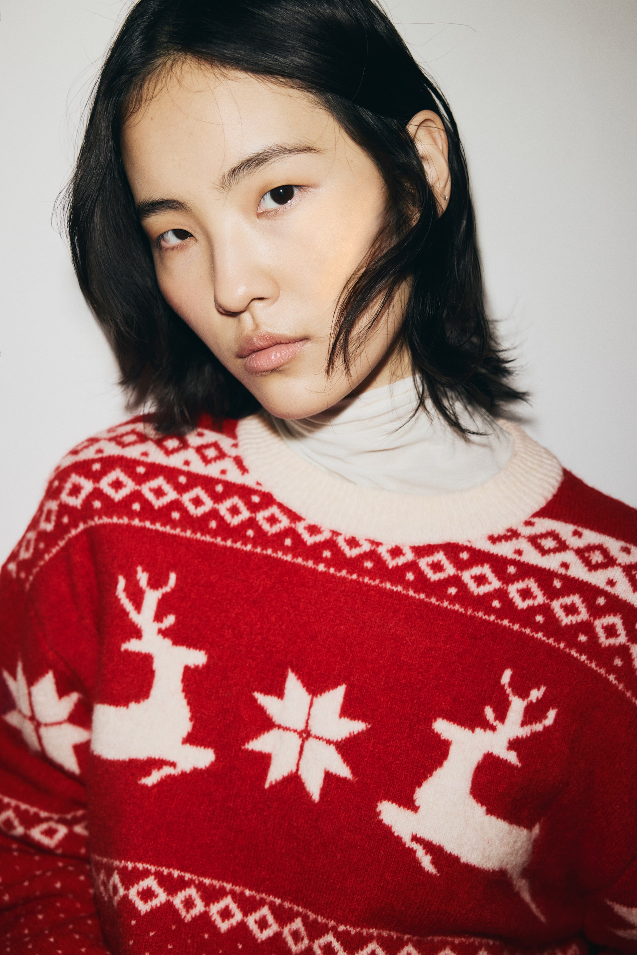 查看大圖: 加大碼提花針織套衫 - 紅色/印花 - Ladies | H&M 3