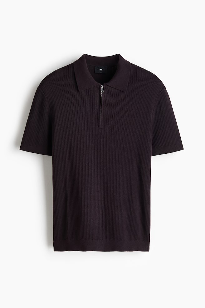 Slim-Fit Polo Shirt - Dark purple/Dark plum purple/Cream/Dark taupe/Black/Dusty blue - 1