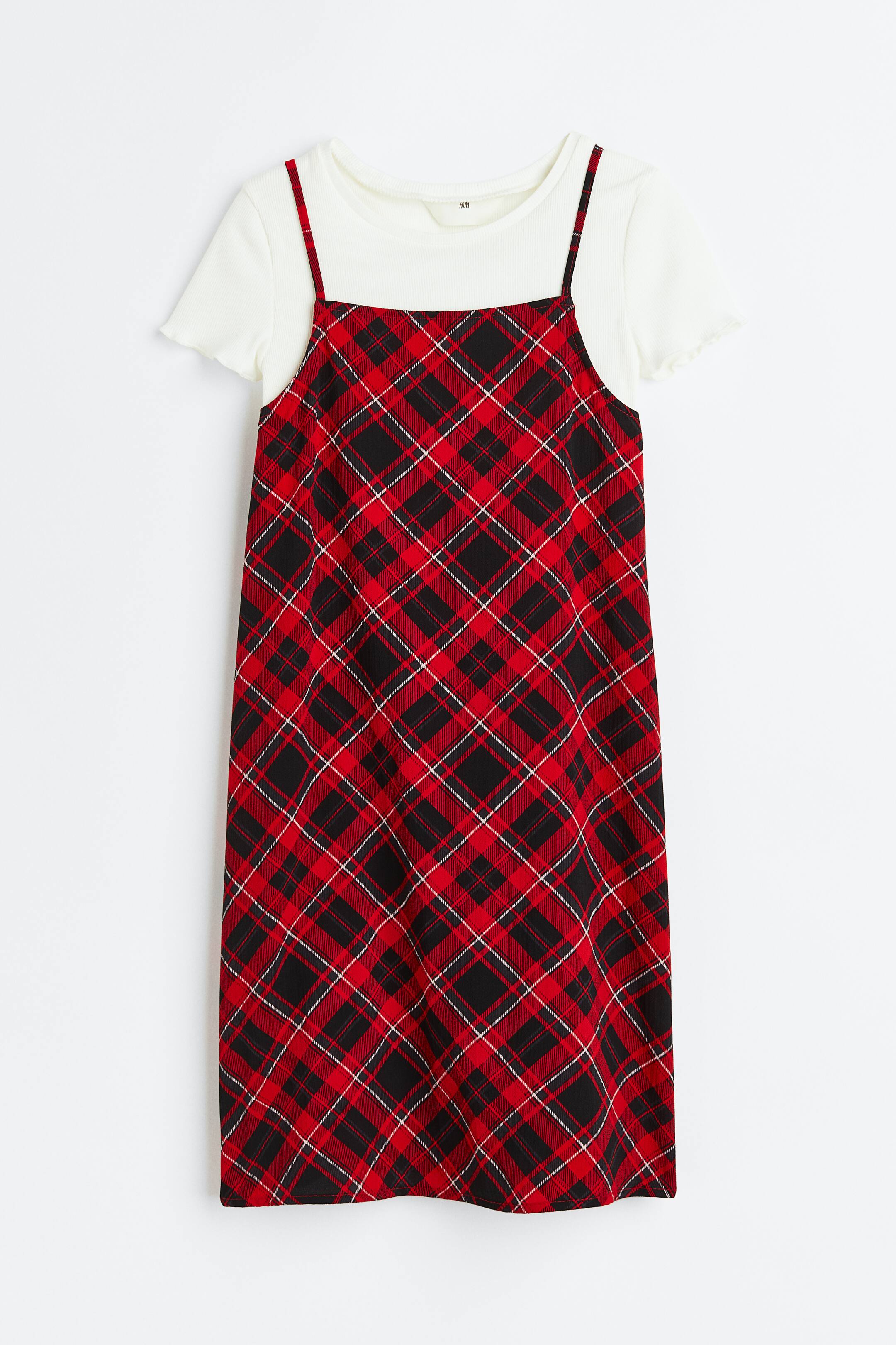 Xem ảnh lớn hơn: Bộ 2 món - Màu đỏ/Kẻ ca rô - Kids | H&M VN 1