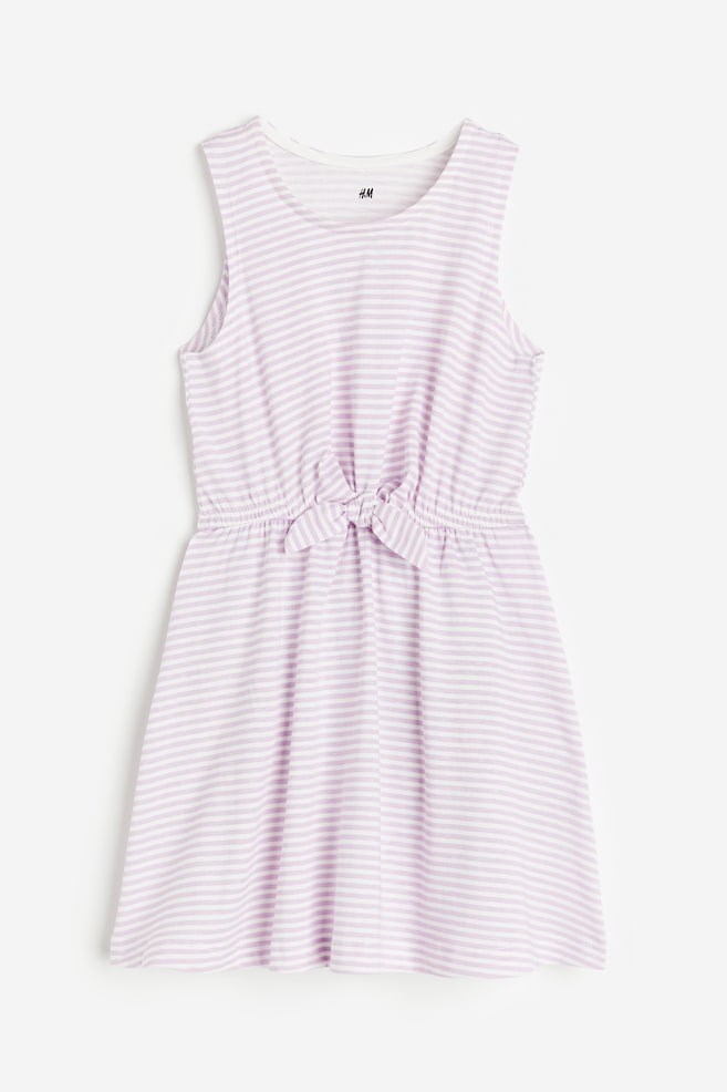 Tie-detail dress - Lilac/Striped/White/Hearts - 1