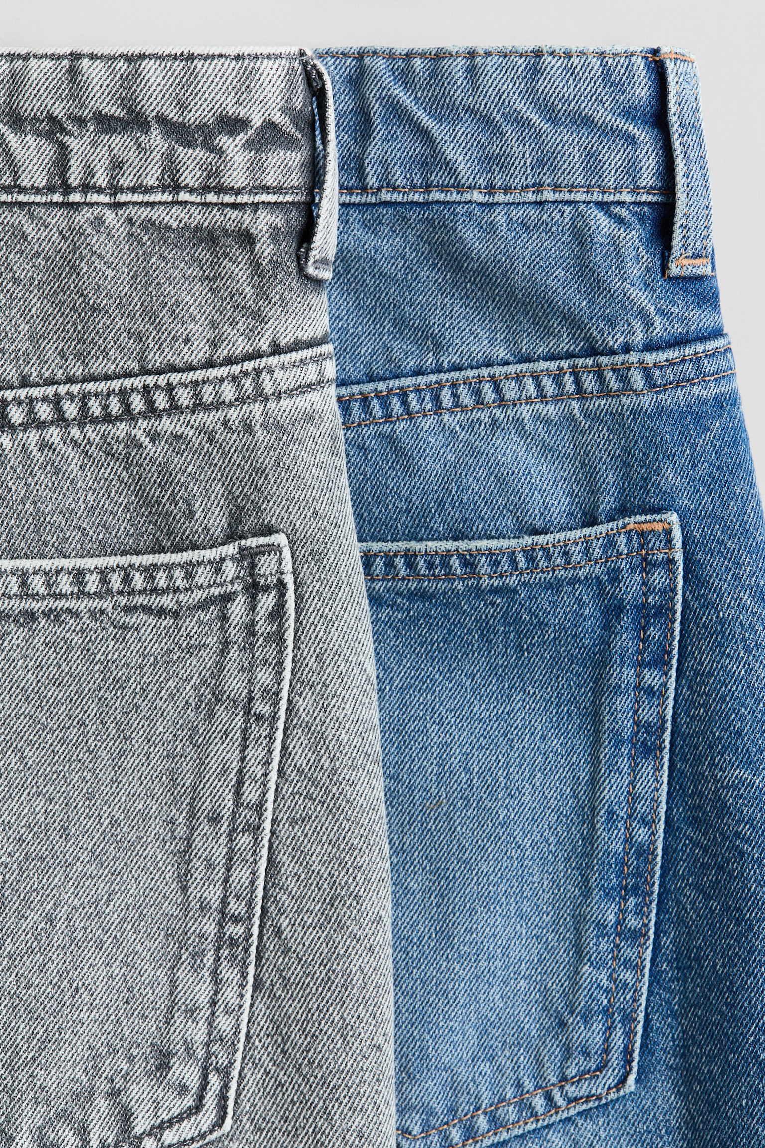 2er-Pack Baggy Fit Denim Shorts - Denimblau/Grau - 2