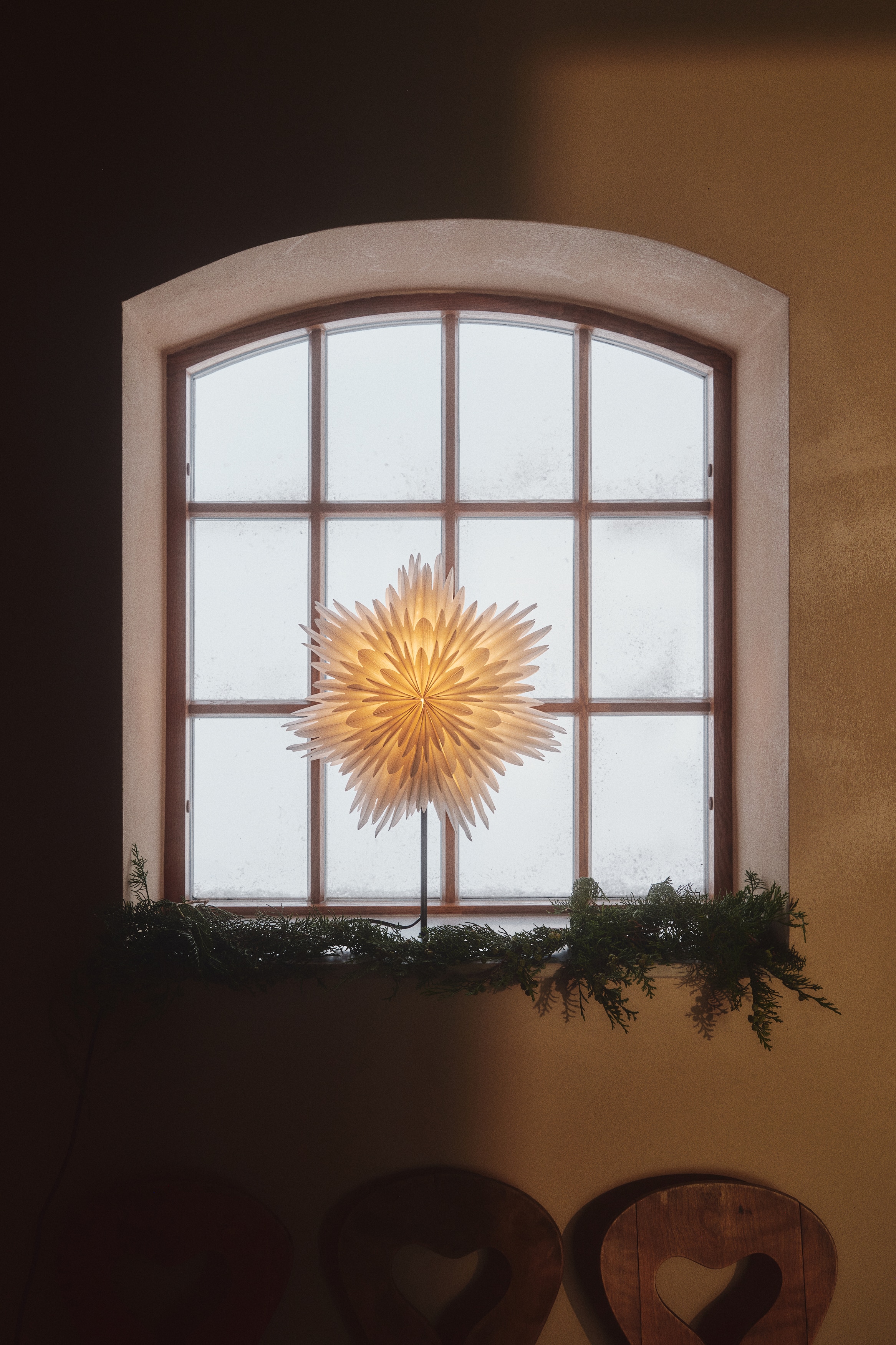 Paper star table lamp - Blanco/Topo