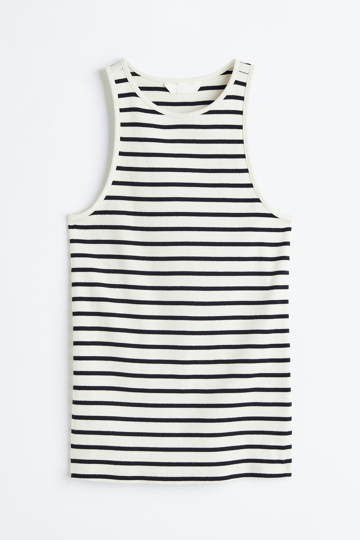 Women's White/black striped Ribbed Tank Top | H&M US