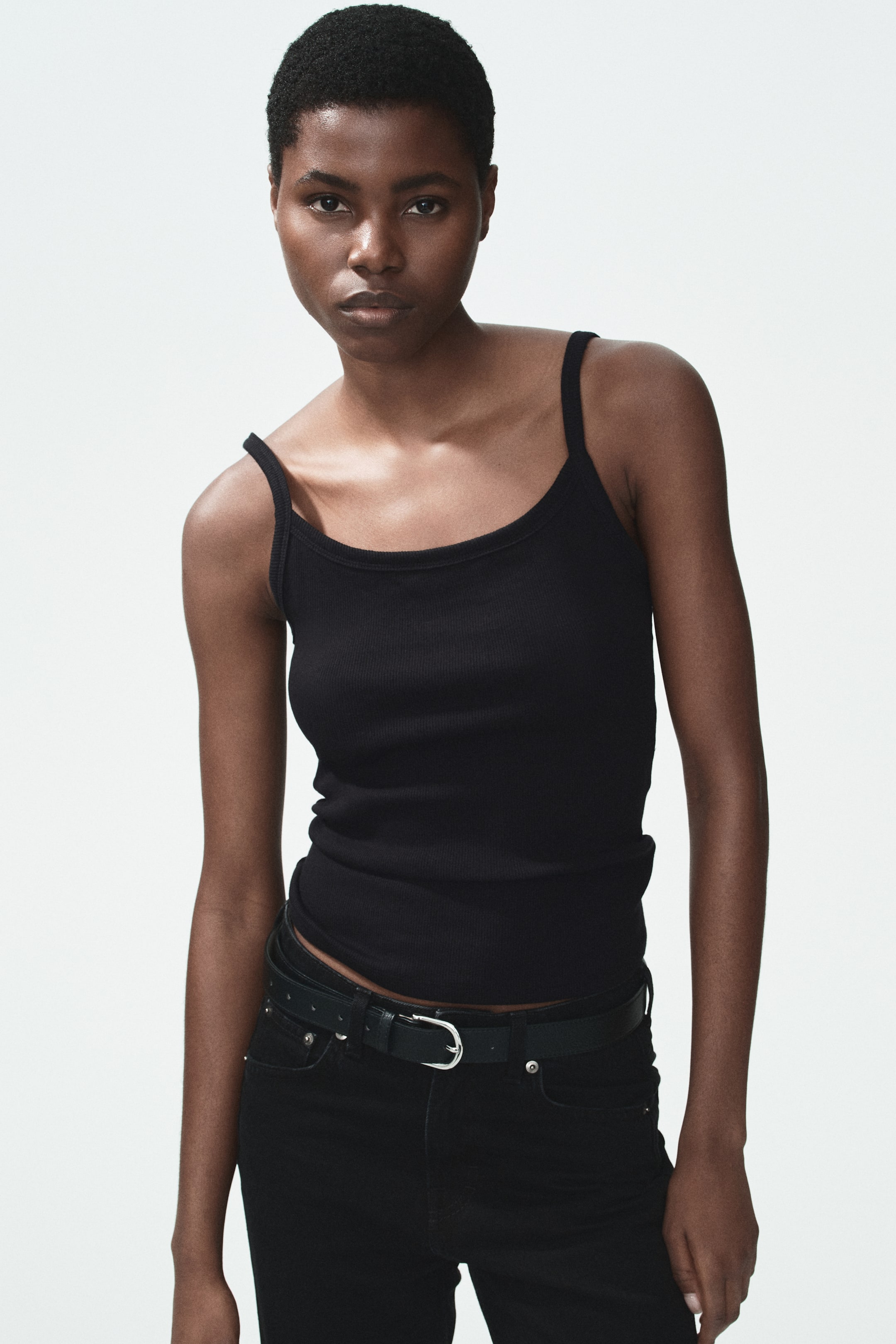 Женские топы H&M Ribbed Cotton Tank Top — фото 3